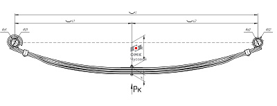 Рессора задняя для УАЗ 3163 Patriot, 3160, 31512 3 листа